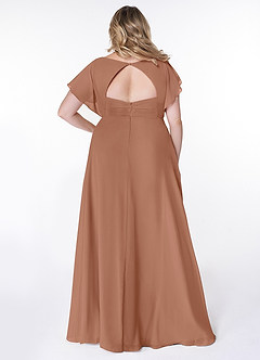 Azazie Rylee Bridesmaid Dresses Bronzer A-Line Pleated Chiffon Dress image7