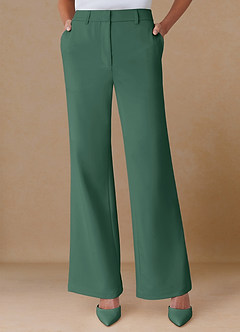 Marina Eucalyptus Refined Weave Straight-Leg Pants