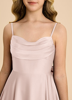 Azazie Bear Junior Klä av A-Line i Stretch Satin Älskling Halsringning image8