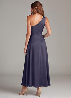 Azazie Brooke Suknie dla druhen Linia A Jedno ramię Satyna elastyczna Długość kostki Sukienka image7