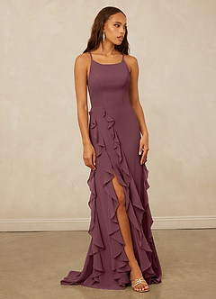 Christian Siriano Bridal for Azazie 1006 Bridesmaid Dresses Sangria Mermaid Ruched Chiffon Dress image1
