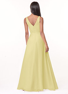Azazie Nala Bridesmaid Dresses Lemon Sorbet A-Line Pleated Chiffon Dress image2