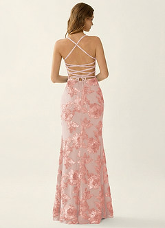 Kailani English Rose 3D Flowers Corset Mermaid Lace Up Back Prom Dress image2