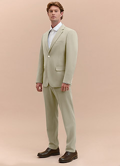 front James Tan Structured Stretch Suit