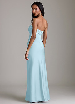 Azazie Saylor Brudtärnklänningar Klä av Sjöjungfru i Stretch Satin Axelbandslös Himmelsblå image5