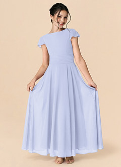 Azazie Payton Lavender A-Line Bow Chiffon Dress image3
