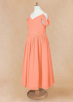 Azazie Chelle Flower Girl Dresses Sunset A-Line Pleated Chiffon Dress image8