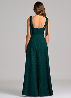 Azazie Debra Brudepigekjoler En streg med lommer Blomsterudbrændthed Gulv-længde Kjole image6