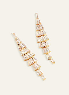 front Zirconia Tassel Drop Earrings