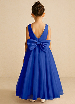 Azazie Pumpkin Flower Girl Dresses Royal Blue A-Line Convertible Tulle Dress image6