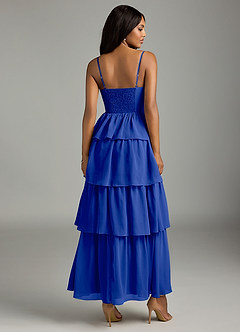 Azazie Kaiden Bridesmaid Dresses Royal Blue A-Line Sweetheart Neckline Chiffon Dress image2