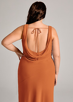 Azazie Rylina Bridesmaid Dresses Cinnamon Mermaid Pleated Chiffon Dress image12
