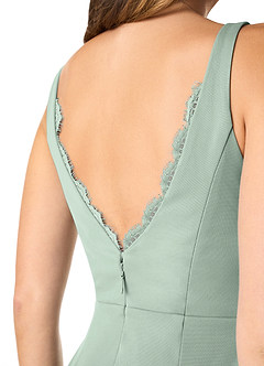 Azazie Verami Bridesmaid Dresses Agave Mermaid Lace Mesh Dress image5