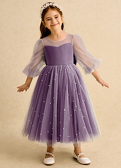Azazie Trudy Robe Demoiselle D'honneur Fillette Robe Princesse en Tulle Encolure en Forme de Cœur Grain De Raisin image3