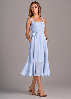 Azazie Deb Bridesmaid Dresses Ice A-Line with Pockets Chiffon Convertible Dress image3