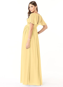 Azazie Verna Maternity Bridesmaid Dresses A-Line V-Neck Ruched Chiffon Floor-Length Dress image4