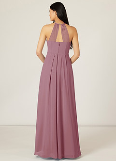 Azazie Sarah Bridesmaid Dresses Vintage Mauve Empire Pleated Chiffon Dress image2