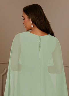 Azazie Isa Mother of the Bride Dresses Dusty Sage A-Line V-Neck Pleated Chiffon Dress image6