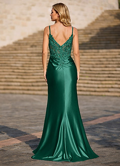 Radiance Green Beaded Sheath Jersey Prom Dress image7