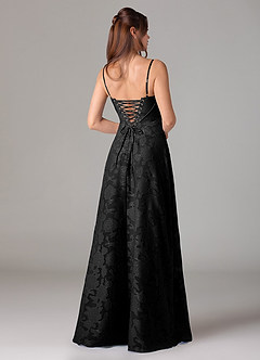 Azazie Valentine Bridesmaid Dresses Black A-Line Sweetheart Neckline Floral Burnout Dress image5