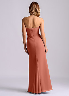Azazie Debby Final Sale Clay Mermaid Strapless Chiffon Dress image2