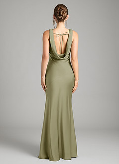 Azazie Rylina Bridesmaid Dresses Pistachio Mermaid Stretch Satin Dress image3