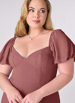 Barbie ♥ Azazie Jurken voor bruidsmeisjes Jurk van Chiffon met A-Lijn Geplooid Amethist image10