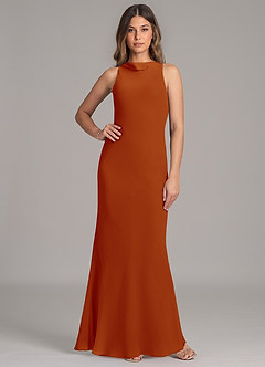 Azazie Allettie Bridesmaid Dresses Paprika Mermaid Chiffon Dress image1