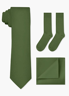 front Ensemble cravate large, pochette et chaussettes assorties