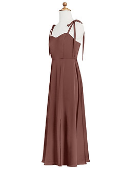 Azazie Rosey Junior A-Linie Herzausschnitt Stretch-Satin Kleid Espresso image10