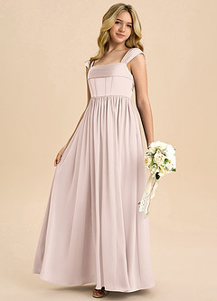 Azazie Hattie Junior Klä av A-Line i Stretch Satin Plisserad image6