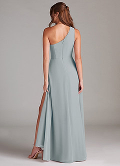 Azazie Brooke Bridesmaid Dresses Dolphin Grey A-Line One Shoulder Chiffon Dress image7