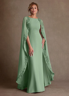 Azazie Artemisia vestidos de madre de la novia Vestido de Matcha de Gasa de Corte Recto con Encaje image1