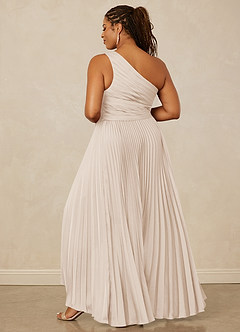 Christian Siriano Bridal for Azazie 1008 Bridesmaid Dresses White Alabaster A-Line One Shoulder Stretch Satin Dress image6