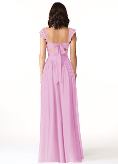 Azazie Lissa Abiti da Damigella Abito A-Line in Chiffon Pizzo Rosa Confetto image2