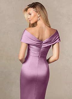 Azazie Ludlow Kleider für die Brautmutter Meerjungfrau-Linie Plissee Stretch-Satin Kleid Blauregen image5