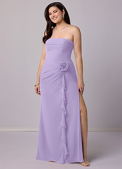 Barbie ♥ Azazie Bridesmaid Dresses Lilac Sheath Strapless Chiffon Convertible Dress image4
