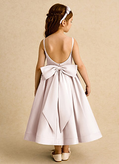 Azazie Babs Flower Girl Dresses Rose Petal Ball-Gown Pleated Matte Satin Dress image6