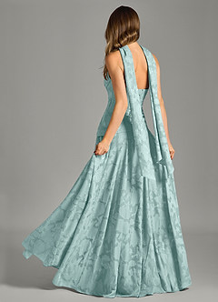 Azazie Gabriela 신부 들러리 드레스 A라인 스트랩리스 플로럴 번아웃 바닥 길이 드레스 image2