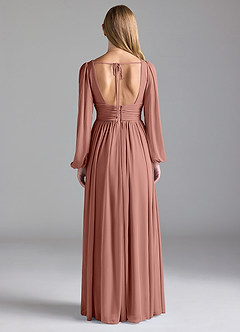 Azazie Norah Bridesmaid Dresses Cedar Rose A-Line Mesh Dress image6