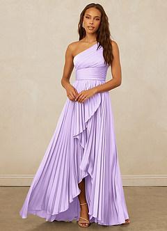 Christian Siriano Bridal for Azazie 1008 Bridesmaid Dresses Lilac A-Line One Shoulder Stretch Satin Dress image5