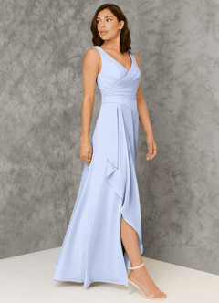 Azazie Kori Kleider zum Anprobieren zu Hause A-Linie Plissee Chiffon Kleid Matcha image3