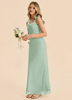 Azazie Sia Junior Agave Sheath Chiffon Dress image5