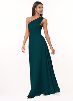 Azazie Ashley Brautjungfernkleider A-Linie Gestreift Chiffon Kleid Kiefer image4