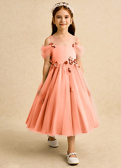 Azazie Juni Flower Girl Klänningar Klänning Balklänning i Tyll Plisserad image7