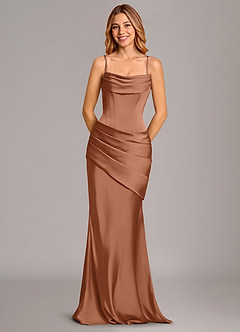 Azazie Pelagia Suknie dla druhen Syrena Gorset Satyna elastyczna Do ziemi Sukienka image6