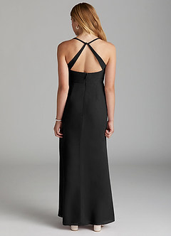 Azazie Becca Junior Black Mermaid Chiffon Dress image4
