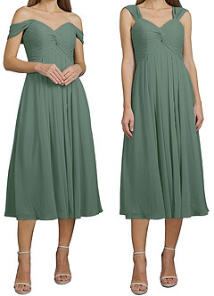 Azazie Vicenta Final Sale Vintage Mauve A-Line Off the Shoulder Chiffon Convertible Dress image6