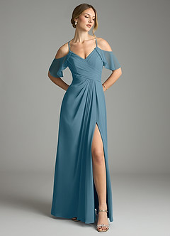 Azazie Dakota Bridesmaid Dresses Bermuda A-Line V-Neck Pleated Chiffon Dress image1