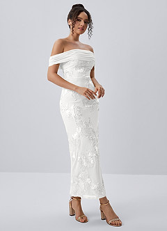 Berenice Weiß Stretch-Maxikleid aus 3D-Blumenspitze image6
